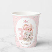 Birthday Cups met Cute Elephant Pink Papieren Bekers (Achterkant)