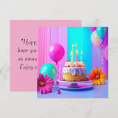 Birthday Custom card Kaart (Voorkant / Achterkant)