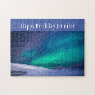 Birthday Custom Name Northern Lights Aurora  Legpuzzel