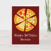 Birthday Custom Name with Pizza Kaart (Voorkant)