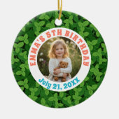 Birthday Custom Photo Garden Ceramic Ornament (Voorkant)