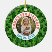 Birthday Custom Photo Garden Ceramic Ornament (Achterkant)