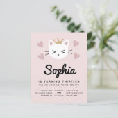 Birthday Cute Cats Pink Budget Partij (Staand voorkant)