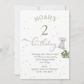 Birthday Cute Koala Green laat goud over Kaart (Achterkant)