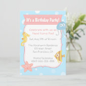 Birthday Cute Underwater Animals Kaart (Staand voorkant)