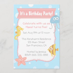 Birthday Cute Underwater Animals Kaart