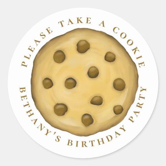 Birthday Cute Waterverf Sweet Cookie Favor Ronde Sticker (Voorkant)