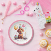 Birthday Dachshund Dogs Papieren Bordje (Feest)