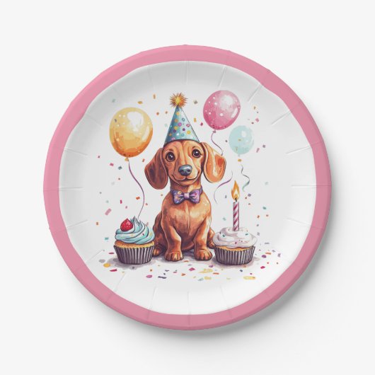 Birthday Dachshund Dogs Papieren Bordje (Voorkant)