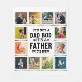 Birthday Dad Bod Father Figuur Foto Collage White Fleece Deken