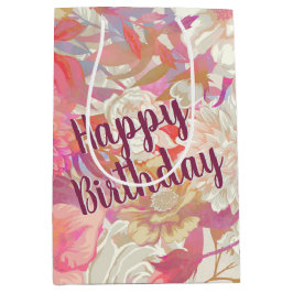 Birthday Dahlia en ontwerp van het Roos Medium Cadeauzakje