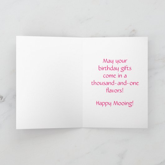 Birthday Dairy Koe Kaart (Binnen)