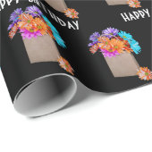 Birthday Daisies in Brown Bag Cadeaupapier (Rol Hoek)