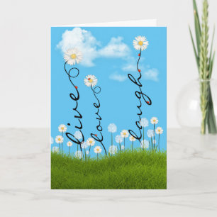 Birthday Daisies met Ladybugs Kaart