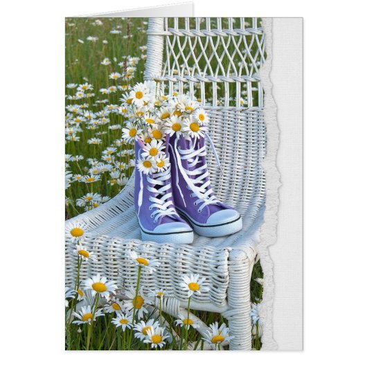Birthday Daisy Bouquet in Paars Sneakers (Voorkant)
