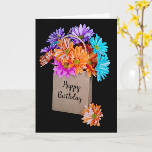 Birthday Daisy Bouquet in papiertas Kaart (Gele Bloem)