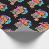 Birthday Daisy Bouquet op Black Cadeaupapier (Hoek)