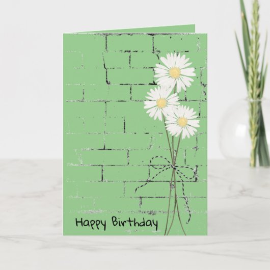 Birthday Daisy Bouquet op Brick Kaart (Voorkant)