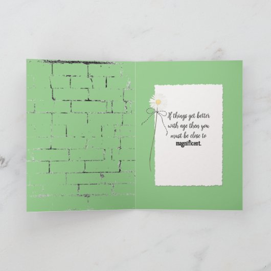 Birthday Daisy Bouquet op Brick Kaart (Binnen)