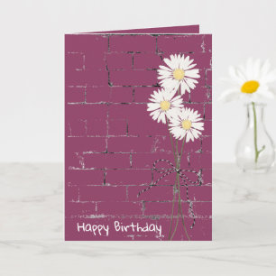 Birthday Daisy Bouquet op Brick Kaart