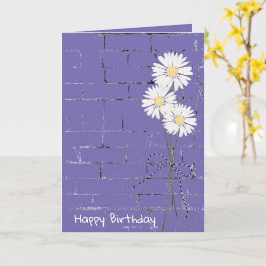 Birthday Daisy Bouquet op Brick Kaart (Gele Bloem)