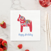 Birthday Dala Horse Servetten (Insitu)