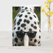Birthday Dalmatian With Sunglasses On Tail Kaart (Gele Bloem)