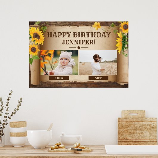 Birthday Dan Foto en nu Foto Poster (Keuken)