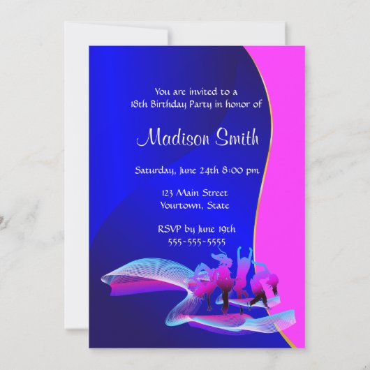 Birthday Dance Party Kaart (Achterkant)