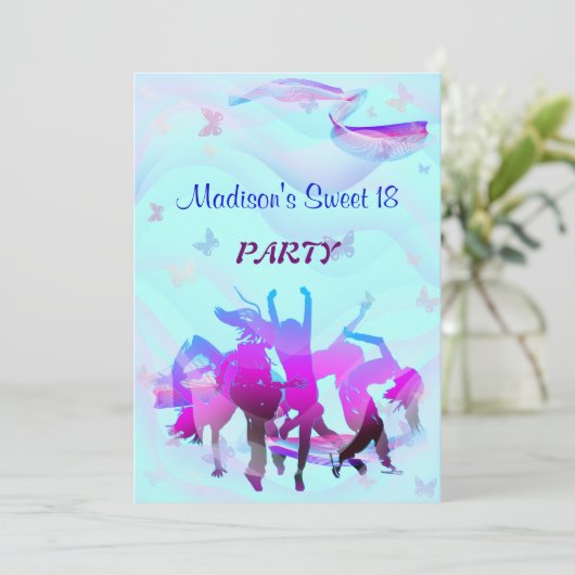 Birthday Dance Party Kaart (Staand voorkant)