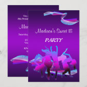 Birthday Dance Party Kaart (Voorkant / Achterkant)