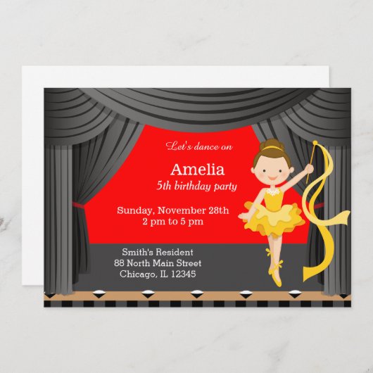 Birthday Dancer Kaart (Voorkant / Achterkant)