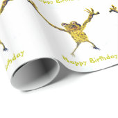 Birthday Dancing Frog Funny Animal Cadeaupapier (Rol Hoek)