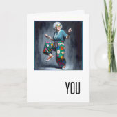 Birthday Dancing Old Lady  Kaart (Voorkant)