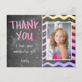 Birthday Dank je Kinder Foto Briefkaart Roze meisj