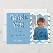 Birthday Dank je Kinder foto Waves Boys Bedankkaart (Voorkant)