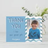 Birthday Dank je Kinder foto Waves Boys Bedankkaart (Staand voorkant)