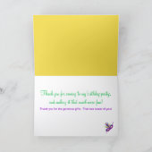 Birthday Dank je Paarse Mardi Gras Masker Kaart (Binnen)