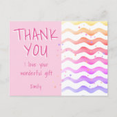 Birthday Dank je roze Golve Girl Briefkaart (Voorkant)