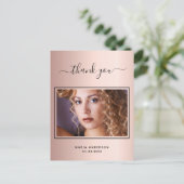 Birthday dank u aangepaste foto van gouden glazen briefkaart (Staand voorkant)