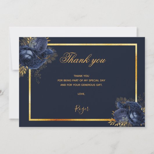 Birthday dark blue mannen bedankkaart (Voorkant)