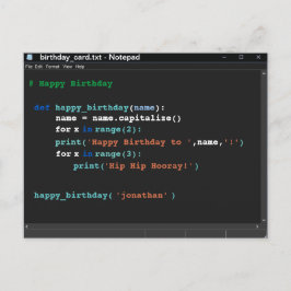 Birthday Dark Mode Notitieblok Computer Programmer Briefkaart