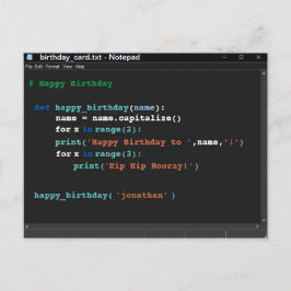 Birthday Dark Mode Notitieblok Computer Programmer Briefkaart