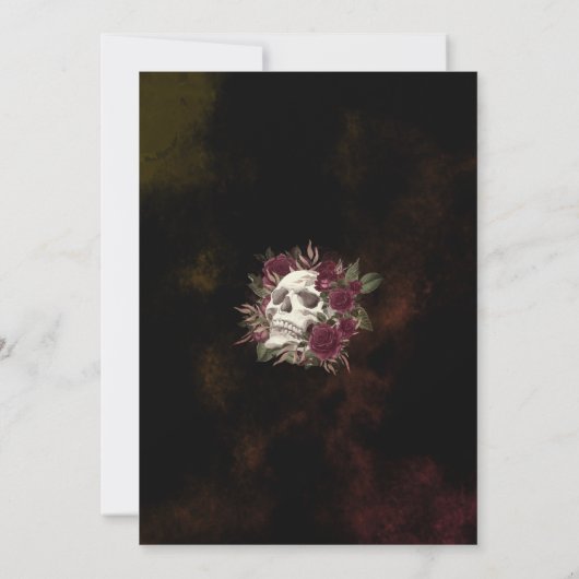 Birthday Dark Skull en Rozen RIP Twenties Kaart (Achterkant)