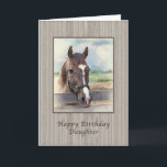 Birthday, Daughter, Brown Horse with Bridle Kaart<br><div class="desc">This birthday greeting card for a daughter showing the image of a brown horse standing in the paddock has a soft and dreamy quality to it. Customize it by changing the verse to suit your needs.</div>
