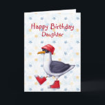 Birthday Daughter Fun Cute Seagull Bird Kaart<br><div class="desc">Happy Birthday Daughter of pas Cute Seagull Red Boots aan en pet Animal Humor Funny</div>