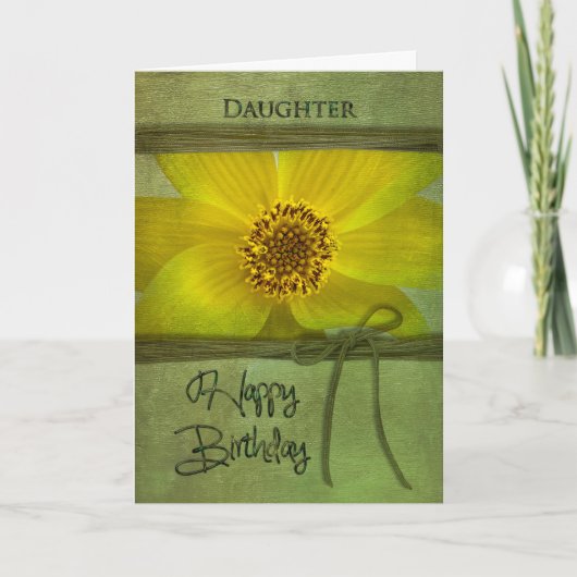 BIRTHDAY - DAUGHTER - GEEL DAGEN KAART (Voorkant)