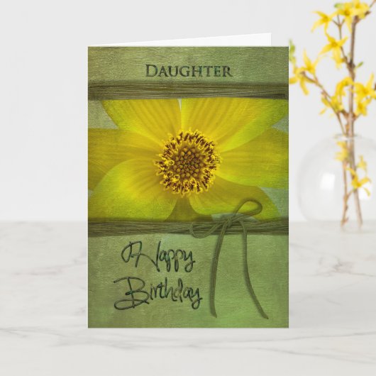 BIRTHDAY - DAUGHTER - GEEL DAGEN KAART (Gele Bloem)