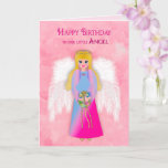 Birthday Daughter Our Angel Angelic Angel Kaart<br><div class="desc">Zoete kleine angelische engel met vederachtige vleugels geïsoleerd op een roze achtergrond met een nepstructuur. Zie andere producten en categorieën,  inclusief Valentijnsdag,  enz. Nota: Alle gevolgen zijn digitaal ontworpen voor een realistisch effect.</div>