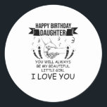 Birthday Daughter Ronde Sticker<br><div class="desc">Bevestig de band met je dochter. Illustratie van twee handen. Beleef de ontwikkeling van je geliefde.</div>